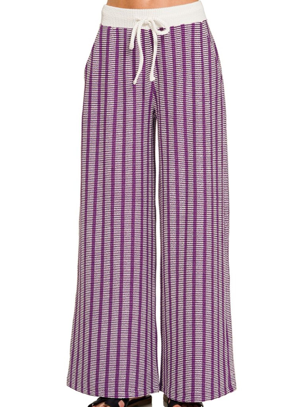 Raised rib striped lounge pants
